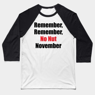 Remember, Remember, No Nut November Baseball T-Shirt